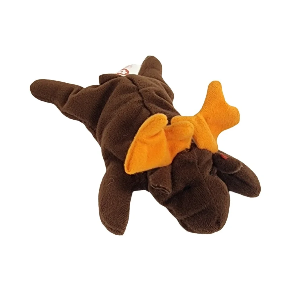 Ty Beanie Babies Chocolate the Moose 1993 Vintage Brown Plush Toy Orange Antlers